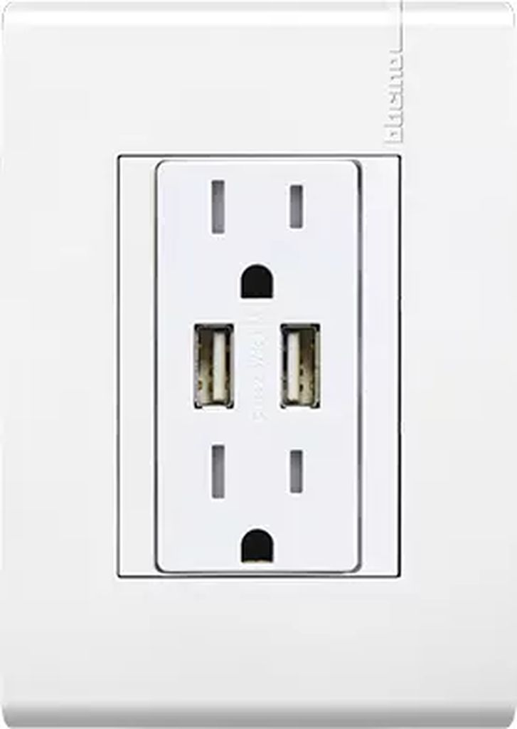CONTACTO ELECTRICO CON PLACA DOBLE ATERRIZADO 2P+T+2 USB 3.1A PROTEC INF 15A 127-250V BCO, MODUS PRO