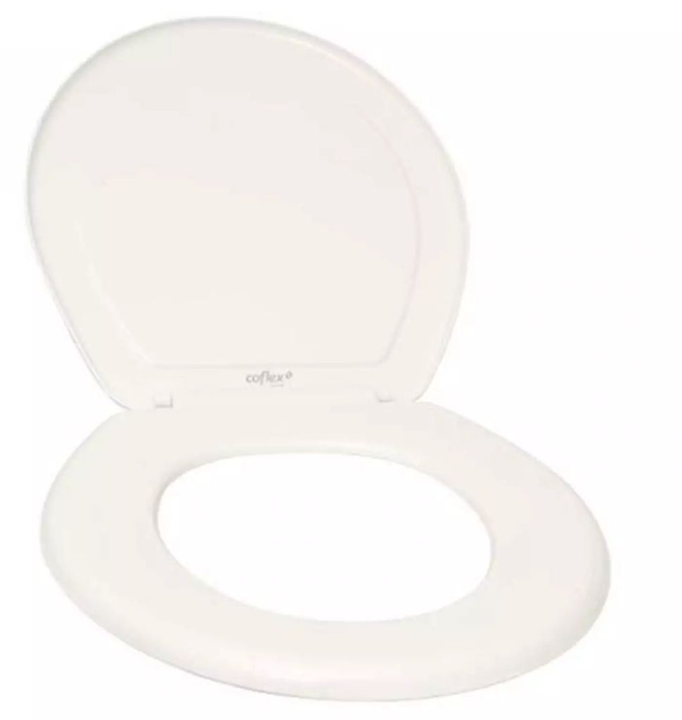 ASIENTO P/W.C. REDONDO CERRADO COLOR BLANCO BISAGRAS AJUSTABLES (BASICO), COFLEX