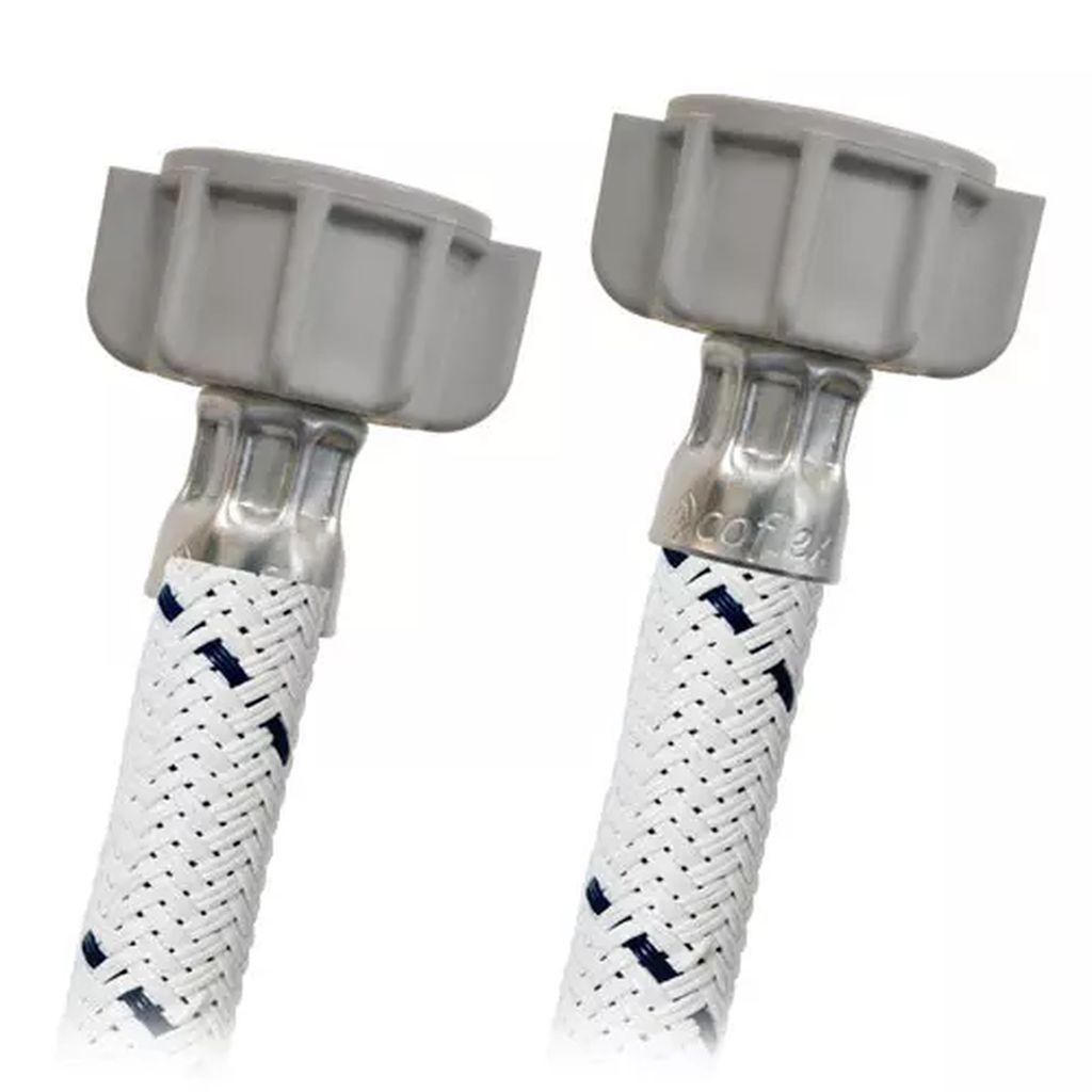 MANGUERA PARA FREGADERO FLEXIBLE DE VINILO BLANCO 40CM SALIDA 1/2"X1/2" TUERCA PLASTICA, COFLEX