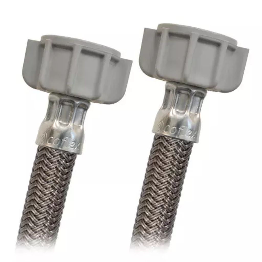 MANGUERA PARA FREGADERO FLEXIBLE DE VINILO TRADICIONAL 40CM SALIDA 1/2"X1/2" TUERCA PLASTICA, COFLEX