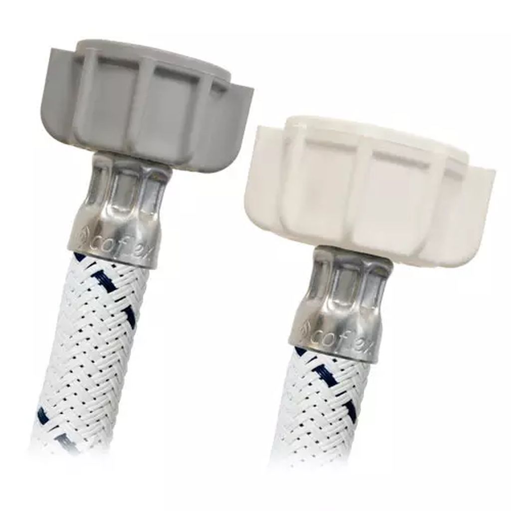 MANGUERA PARA WC FLEXIBLE DE VINILO BLANCO 50CM SALIDA 1/2"X7/8" TUERCA PLASTICA, COFLEX
