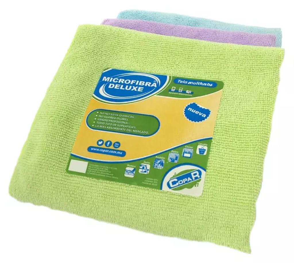 TOALLA PARA LIMPIEZA CON MICROFIBRA 33CMX33CM, COPAR