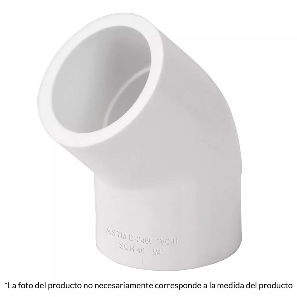 CODO 45° PVC CEDULA 40 CEMENTAR 3/4", CIFUNSA