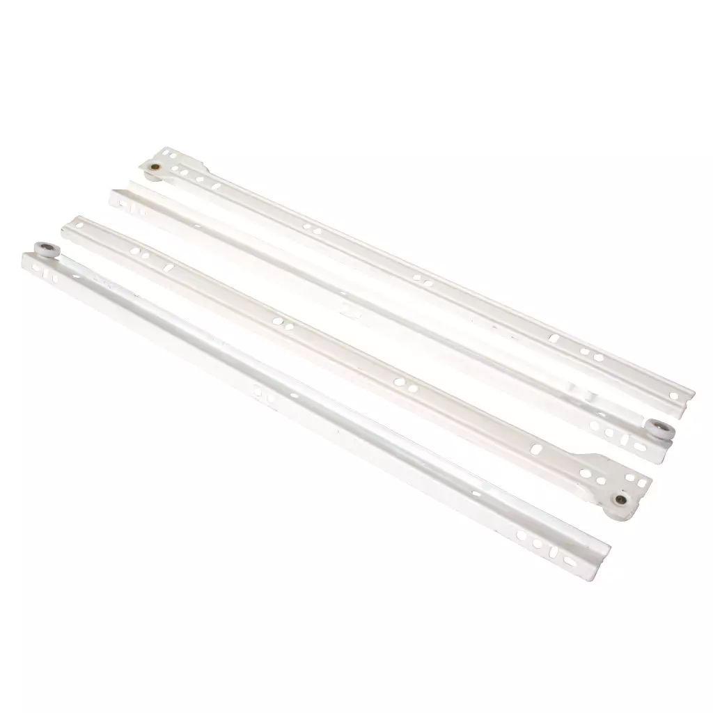 JUEGO DE CORREDERA TIPO EUROPEO 30 CM EPOXICO BLANCO SIN TORNILLOS, HANDYHOME