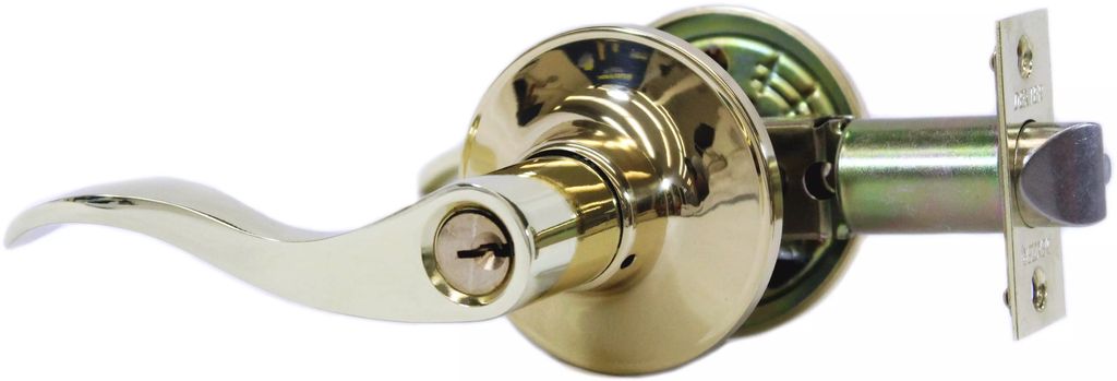 CERRADURA MANIJA TUBULAR RECAMARA LATON BRILLANTE ROYAL, DEXTER