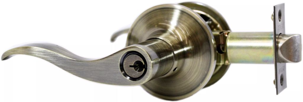 CERRADURA MANIJA TUBULAR RECAMARA LATON ANTIGUO ROYAL, DEXTER