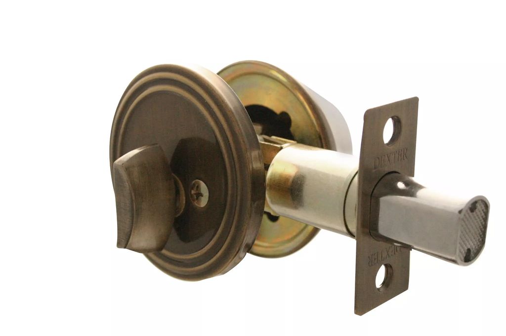 CERROJO DE SEGURIDAD LLAVE/MARIPOSA LATON ANTIGUO, DEXTER