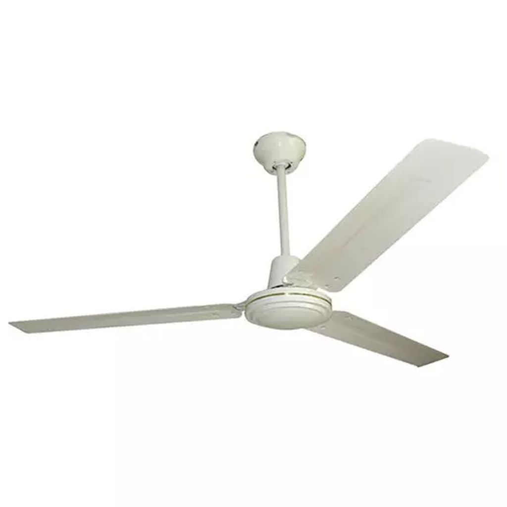 VENTILADOR PARA TECHO INDUSTRIAL 56" 5 VEL. 3 ASPAS BLANCO CON CONTROL DE PARED Y SOCKET CON LAMPAR, VEKER