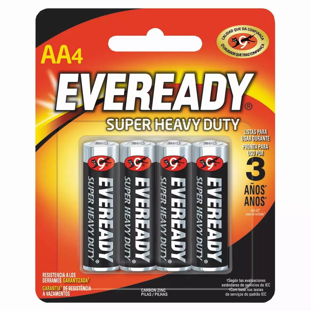 PILA ZINC CARBON AA EVEREADY C/4 PZAS BLISTER, EVEREADY