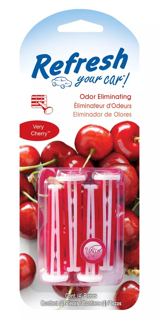 AROMATIZANTE AMBIENTAL PARA AUTO AROMAS FRESH VERY CHERRY VENT STICKS (4 PZAS), REFRESH