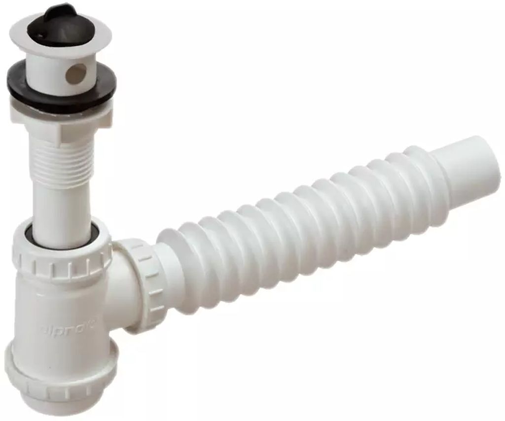 CESPOL PARA LAVABO SIN CUBIERTA METALICA TUBO FLEXIBLE DE 9 1/2" Y BOTE CHICO, ELPRO
