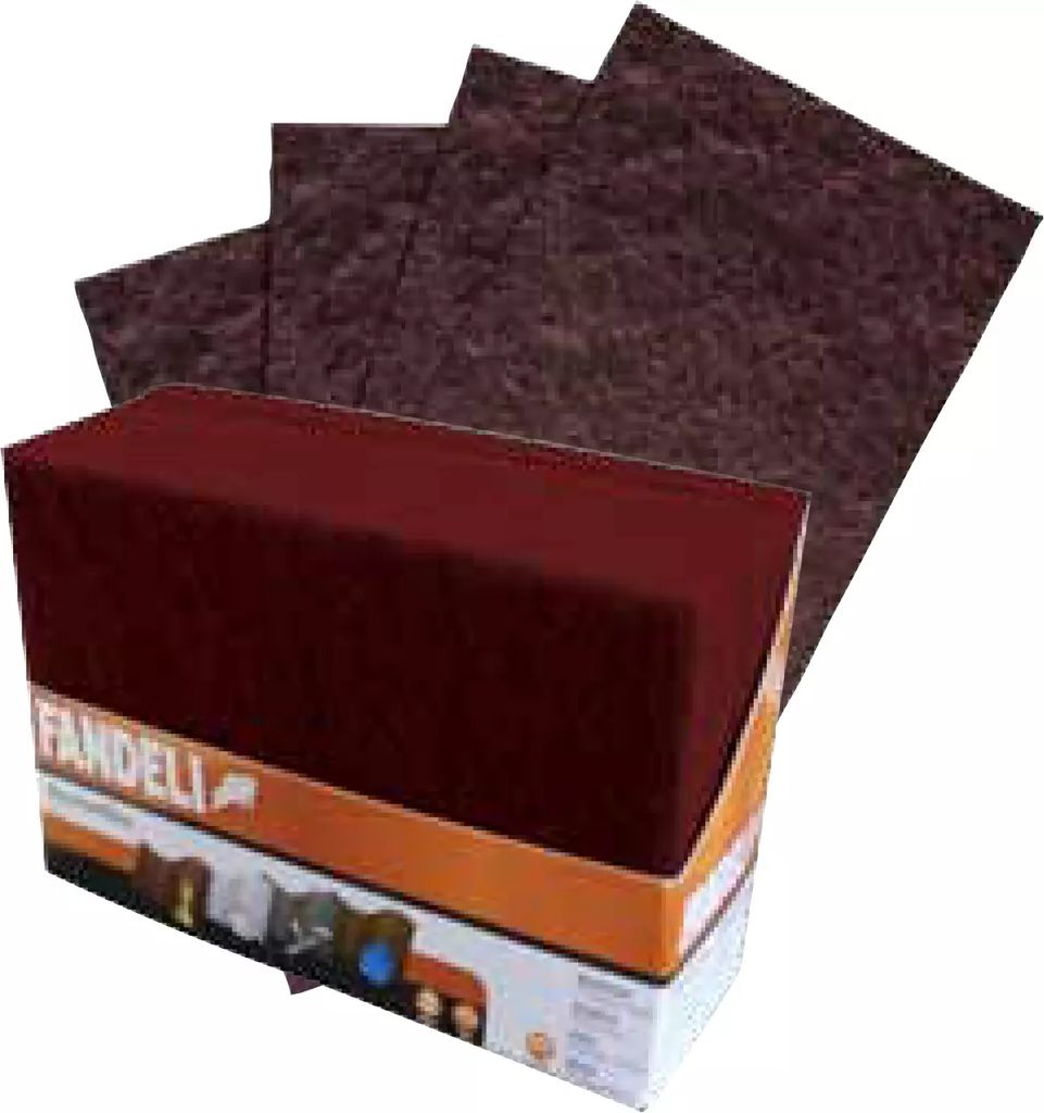 ALMOHADILLA DE FIBRA MARRON GRANO EXTRAFINO 6"X9"X1/4" (152MMX229MMX6MM), FANDELI