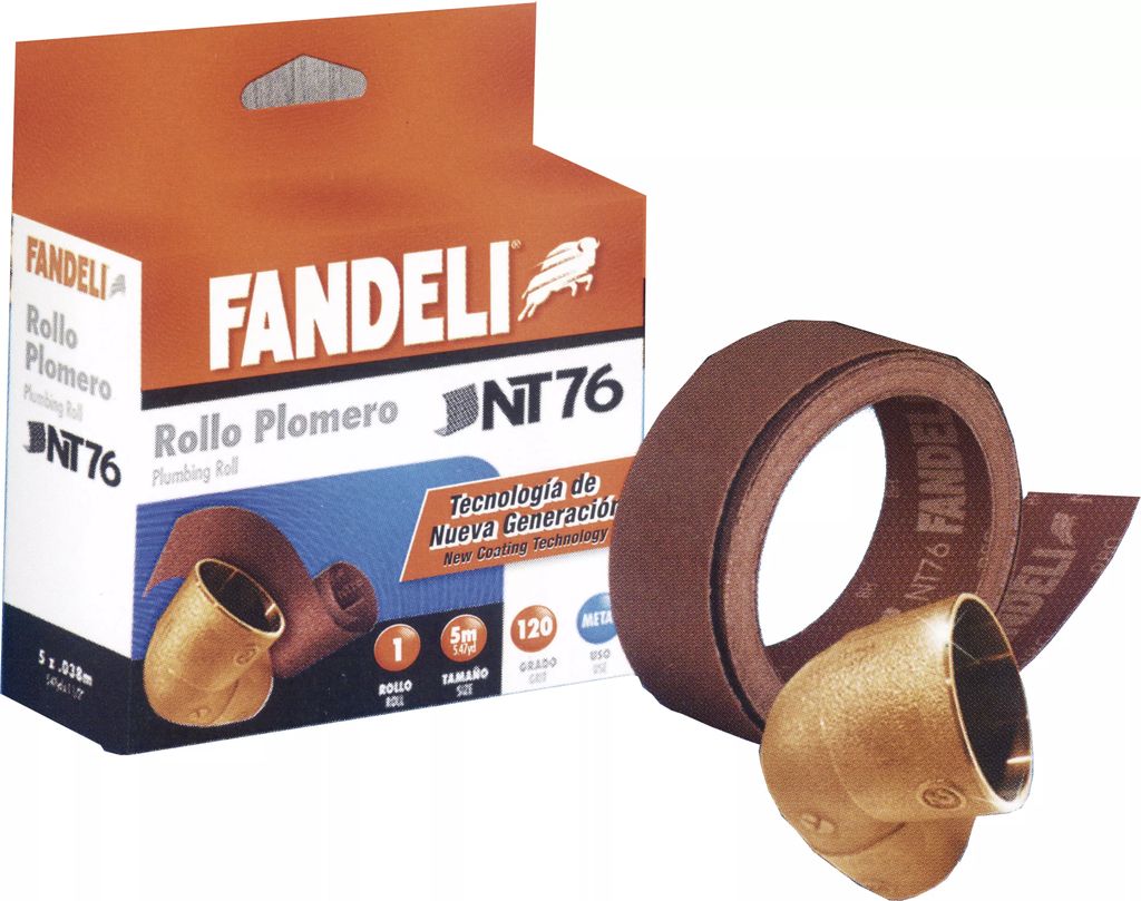 ROLLO DE LIJA PARA PLOMERO G120 38MM X 45.72 MT (NT76), FANDELI