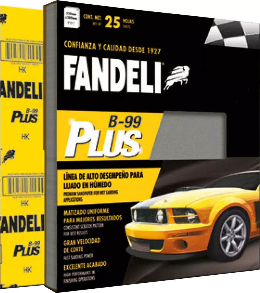 LIJA DE AGUA 9"X11" MICROFINA G1200 ALTO DESEMPEÑO USO AUTOMOTRIZ (B-99 FANPLUS), FANDELI