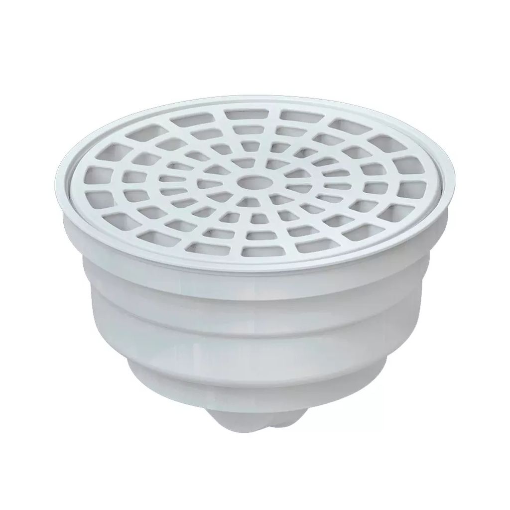 COLADERA PARA PISO CUADRADA UNIVERSAL 6" CON REJILLA CROMADA DE ABS, FLEXIMATIC