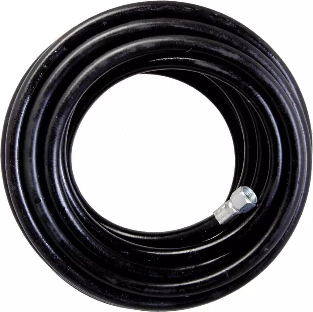 MANGUERA PARA AIRE ALTA PRESION 1/4" X 5 MT 500 PSI CONECTORES DE ACERO GALVANIZADO (NEGRA), GONI