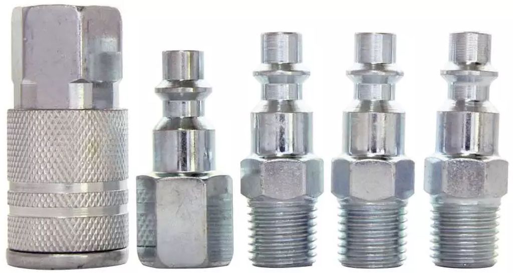 JUEGO DE COPLES PARA MANGUERA DE AIRE 1/4" 5 PZAS ZAMAC, GONI