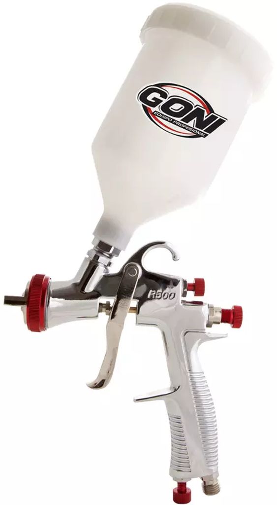 PISTOLA PARA PINTAR DE GRAVEDAD VASO PLASTICO 600 ML ALTA TRANSFERENCIA DE MAT. HVLP, GONI