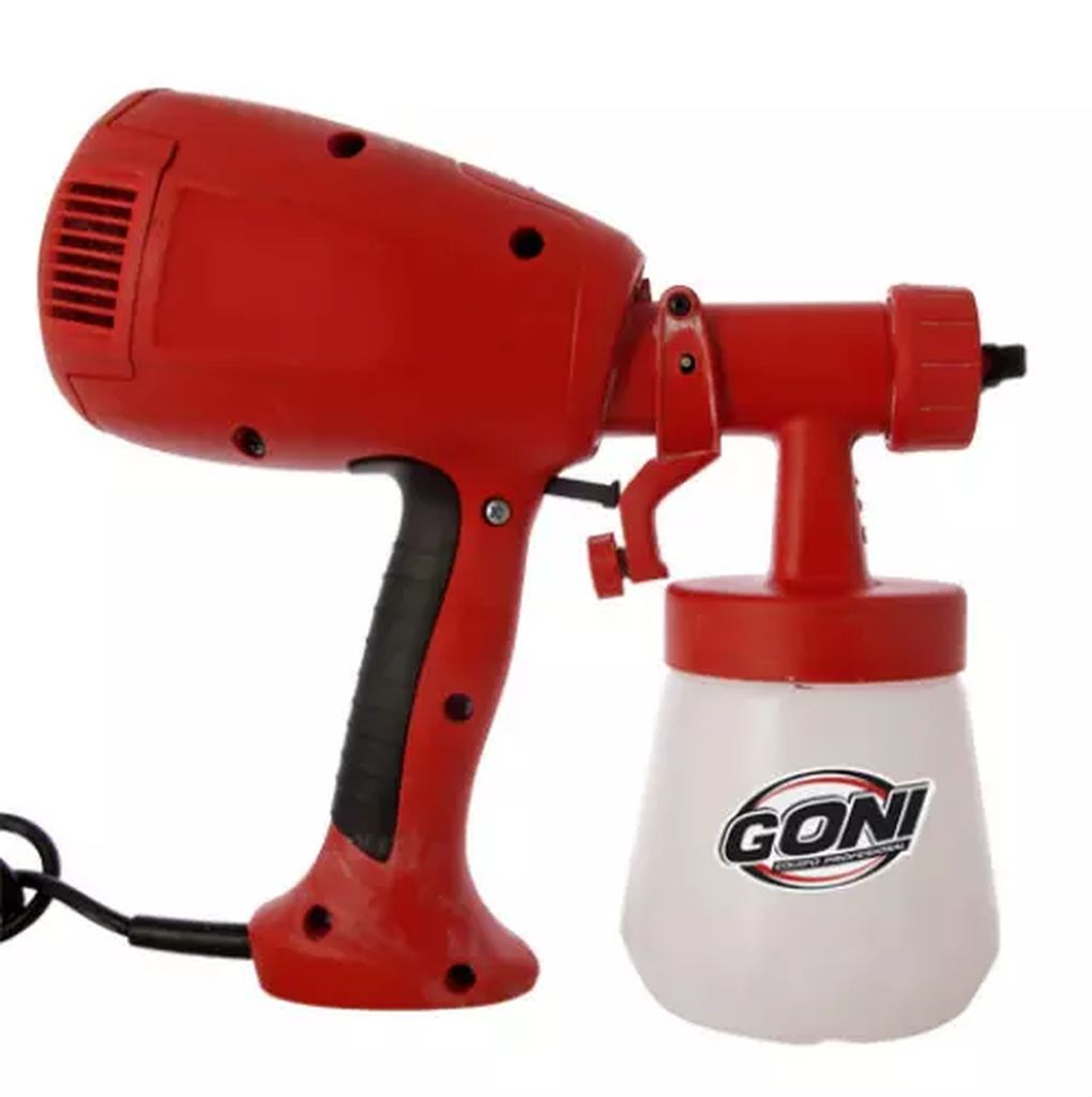 PISTOLA PARA PINTURA ELECTRICA PARA PINTURAS VINILICAS AL 40% 120V 300W, GONI
