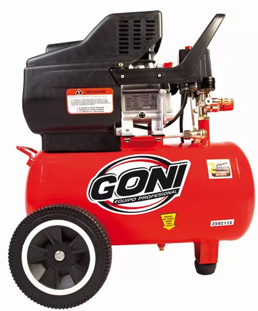 COMPRESOR MOTO LUBRICADO 120 VOLT 3000 RPM 3.5 HP 28LT 120PSI HORIZONTAL, GONI