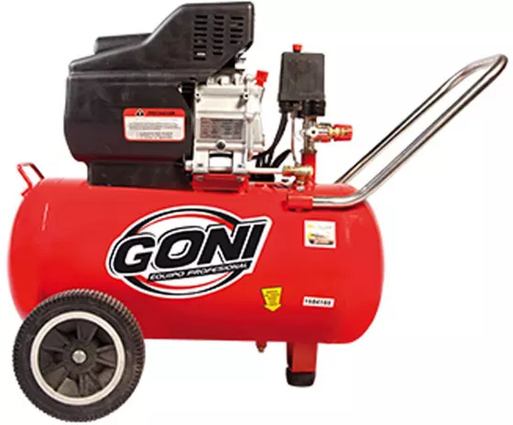COMPRESOR MOTO LUBRICADO 120 VOLT 3000 RPM 3.5 HP 50LT 120PSI HORIZONTAL, GONI