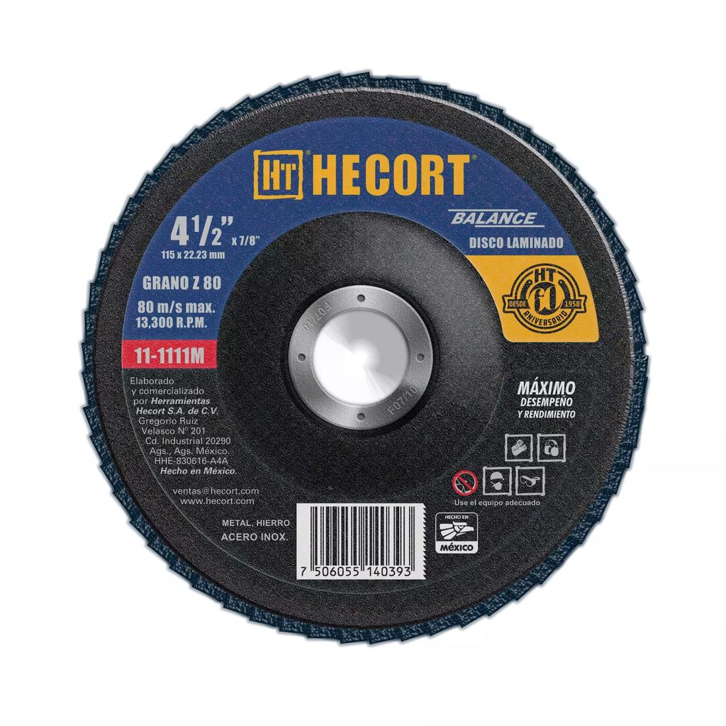 DISCO LAMINADO 4.1/2X7/8 GRANO 80 T-29 (BALANCE), HECORT 111111M