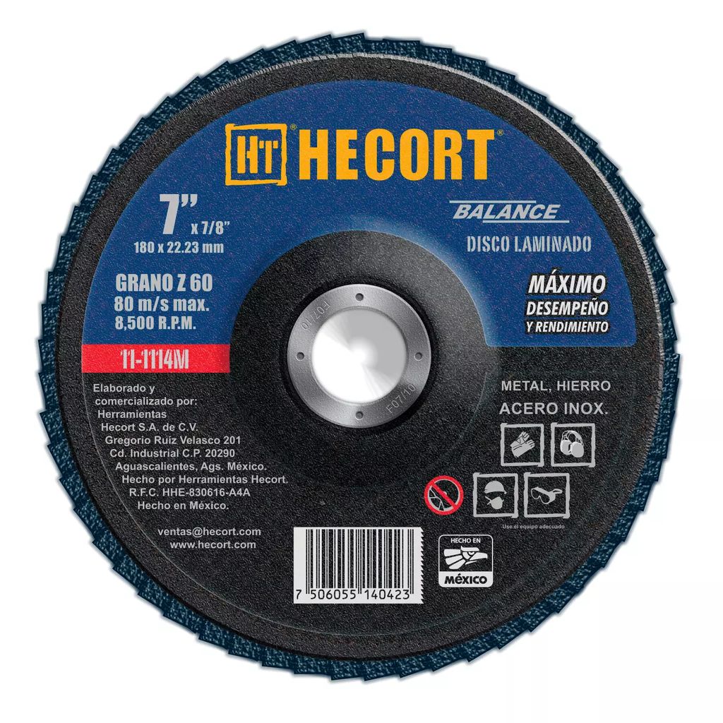 DISCO LAMINADO 7"X7/8" G060 T-29 (BALANCE), HECORT