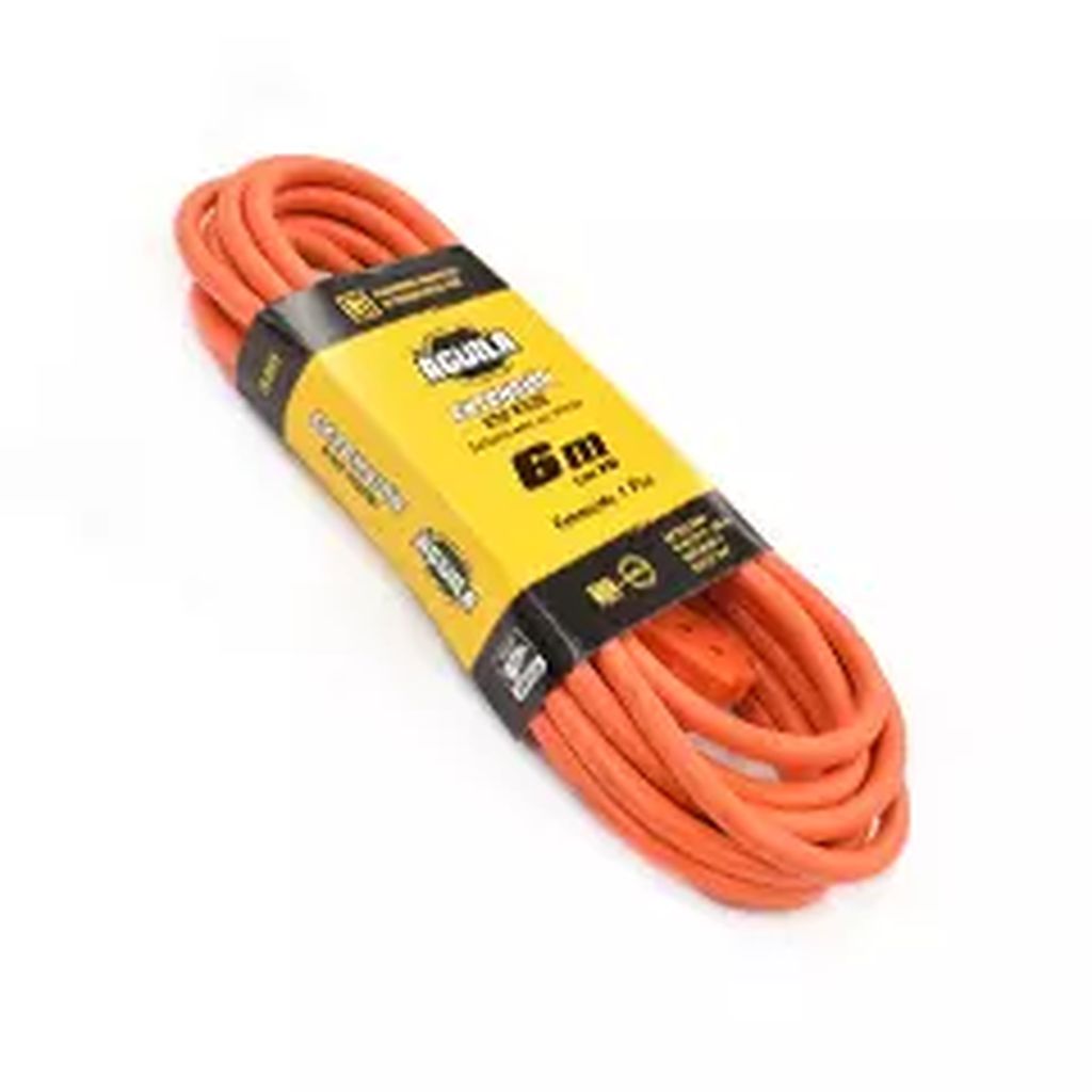 EXTENSION ELECTRICA USO RUDO 6.0 MT NARANJA CAL. 16, AGUILA