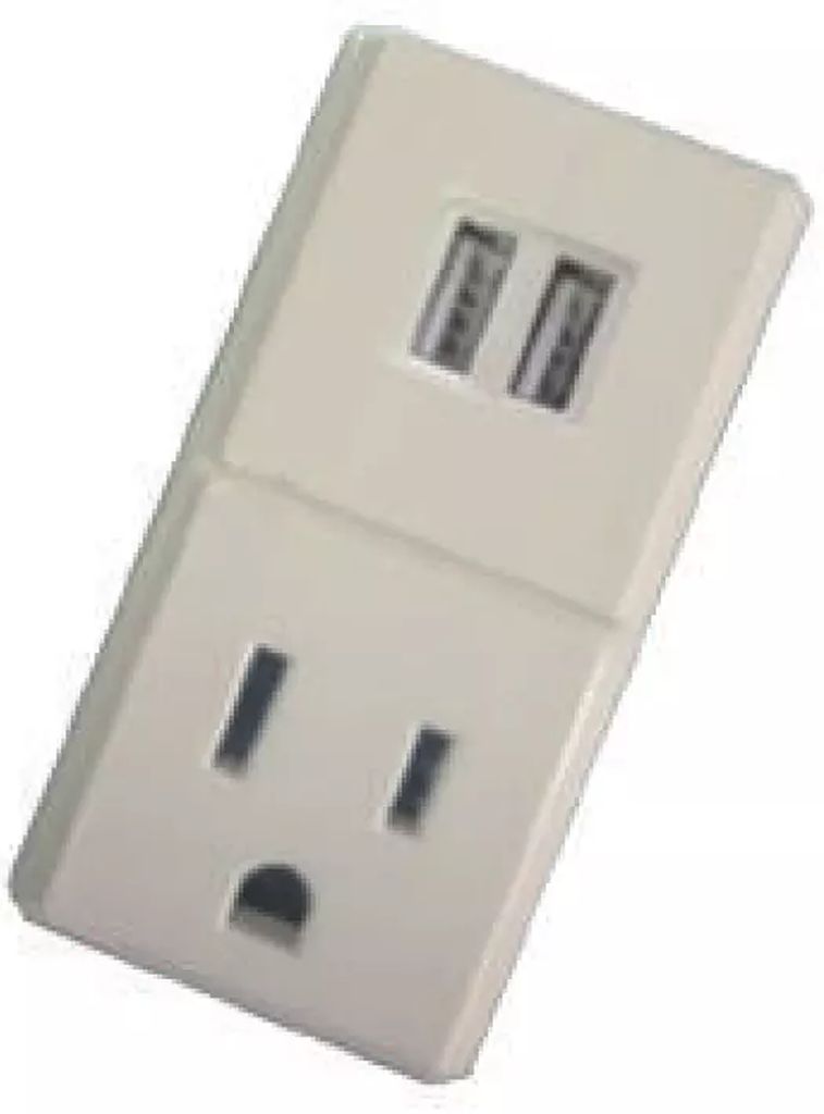 CONTACTO ELECTRICO ATERRIZADO SENCILLO CON 2 ENTRADAS USB MARFIL, MUNICH