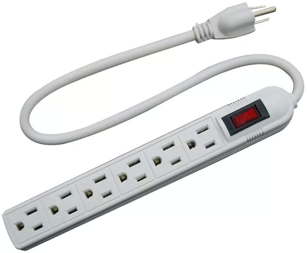 MULTICONTACTO ELECTRICO 127V 6 ENTRADAS ATERRIZADAS BARRA (BLANCO), HIGH POWER