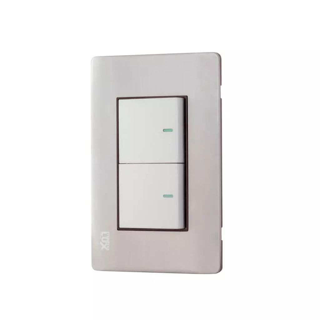 PLACA C/2 APAGADORES ACERO INOX., MAGNALUX