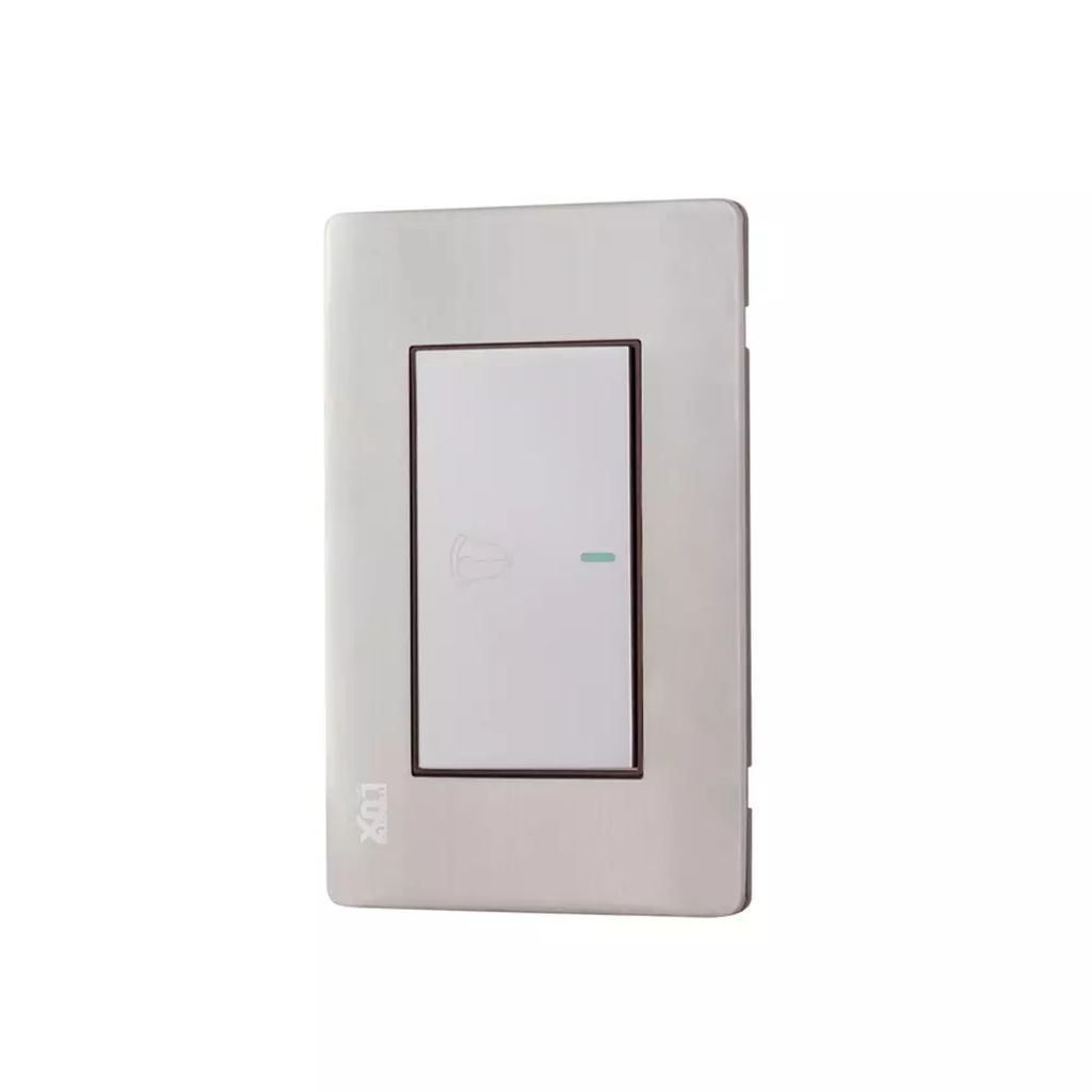 PLACA C/BOTON DE TIMBRE ACERO INOX., MAGNALUX