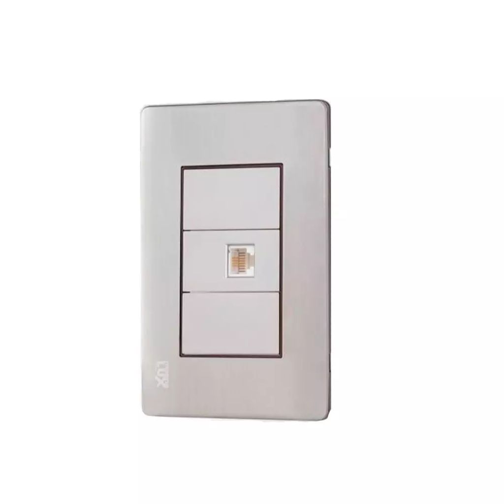 PLACA C/TOMA DE TELEFONO ACERO INOX., MAGNALUX
