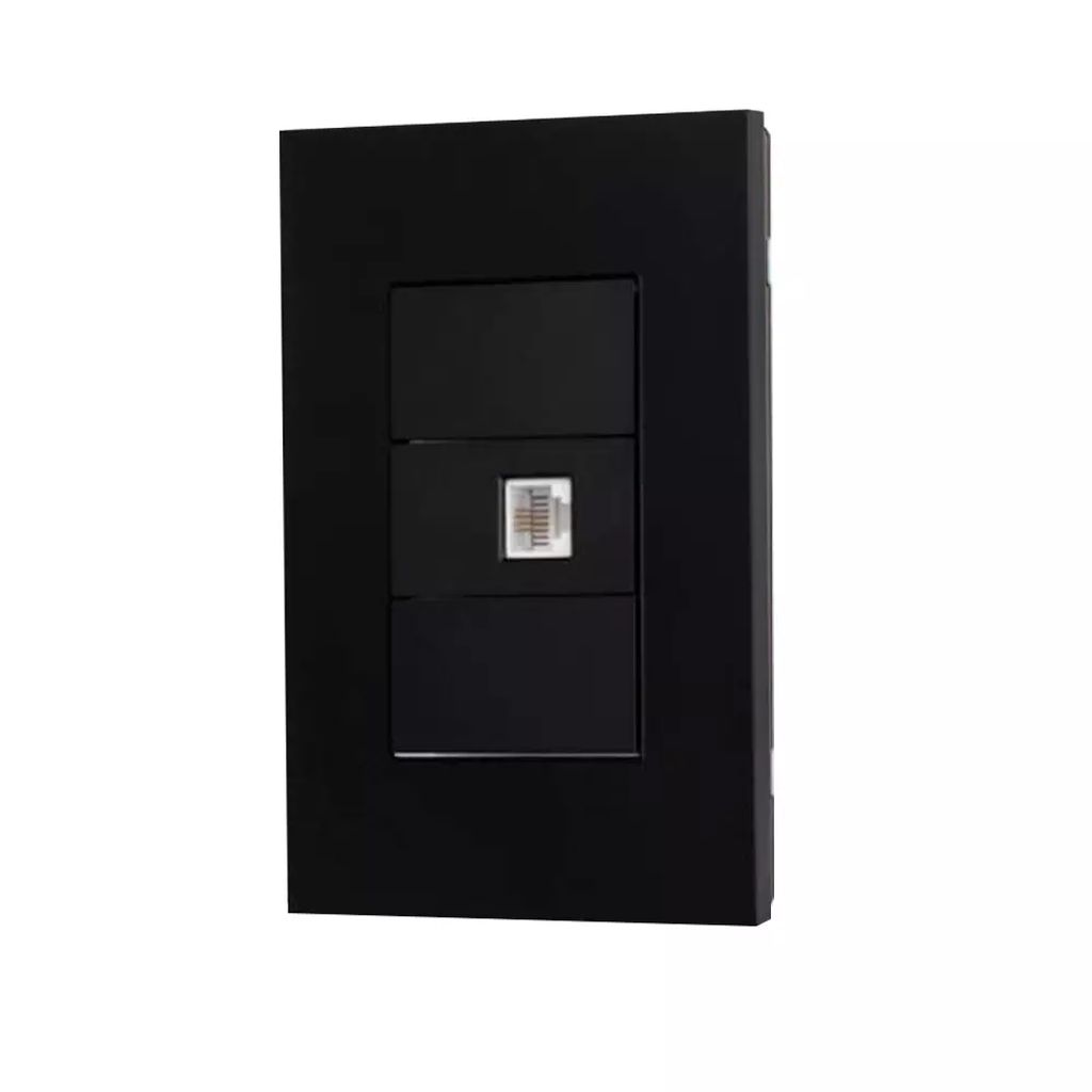 PLACA METALICA C/TOMA A TV METALICA NEGRO MATE, MAGNALUX