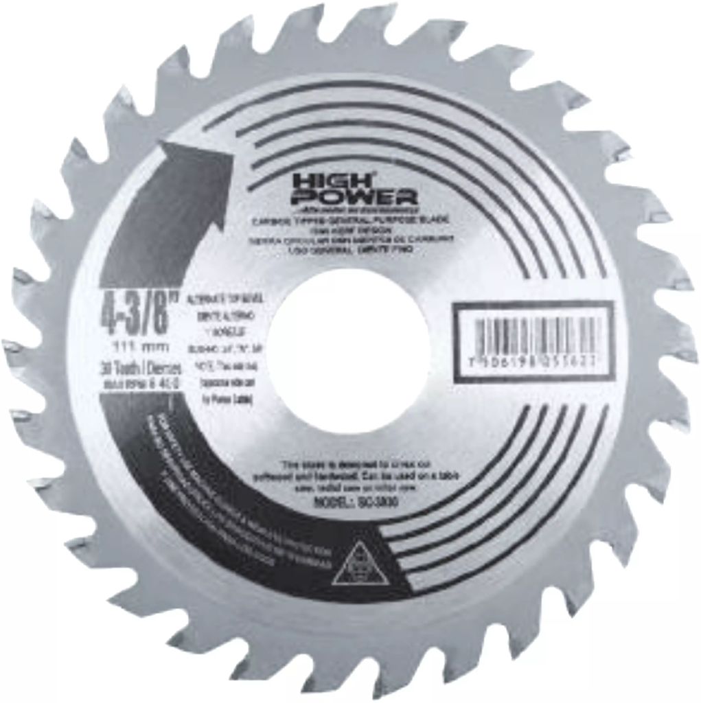 SIERRA CIRCULAR 4.3/8" 30 DIENTES CARBURO TUNGSTENO, HIGH POWER