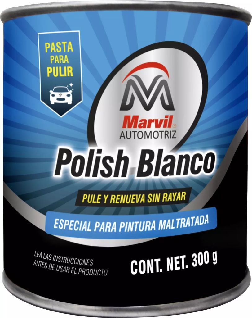 PASTA PARA PULIR BLANCA 300 GR PARA PINTURA MALTRATADA, MARVIL