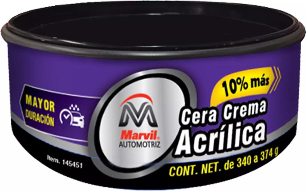 CERA EN PASTA PARA AUTOS ACRILICA 340 GR, MARVIL