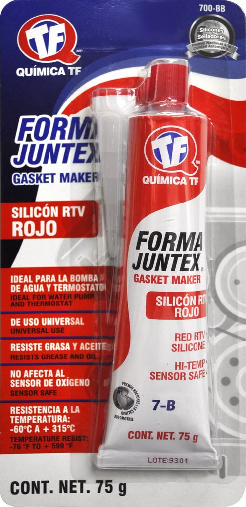 SILICON AUTOMOTRIZ RTV ALTA TEMPERATURA TUBO ROJO TUBO 80ML I0 700-BB