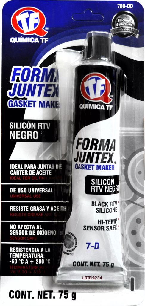 SILICON AUTOMOTRIZ RTV ALTA TEMPERATURA TUBO NEGRO TUBO 80ML I0 700-DD