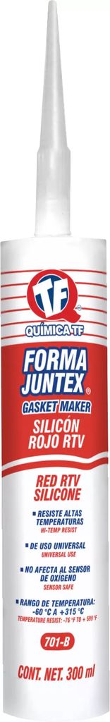 SILICON AUTOMOTRIZ RTV ALTA TEMPERATURA ROJO 300ML, TF