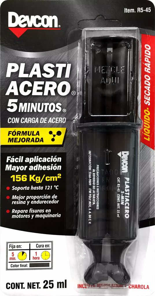 PLASTIACERO LIQUIDO JERINGA 25 ML (0.84 OZ) 5 MINUTOS, DEVCON