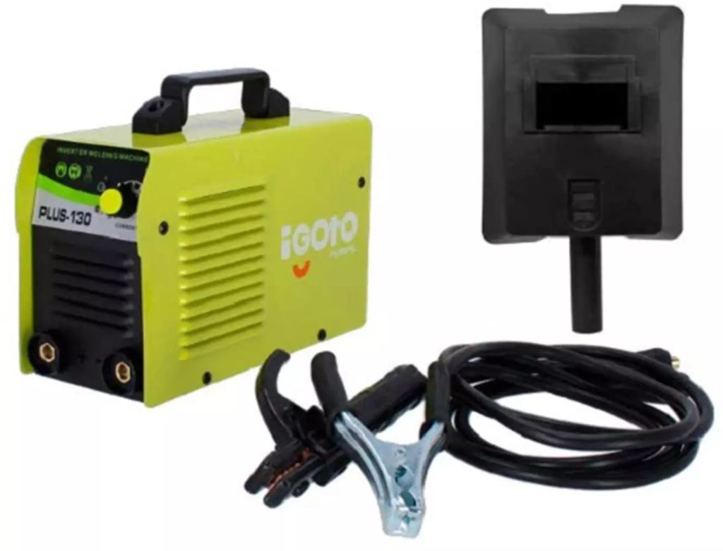 SOLDADORA PARA ELECTRODO REVESTIDO INVERTER 030-130 A 120 V (CA) CON CABLES, CARETA Y CEPILLO, IGOTO