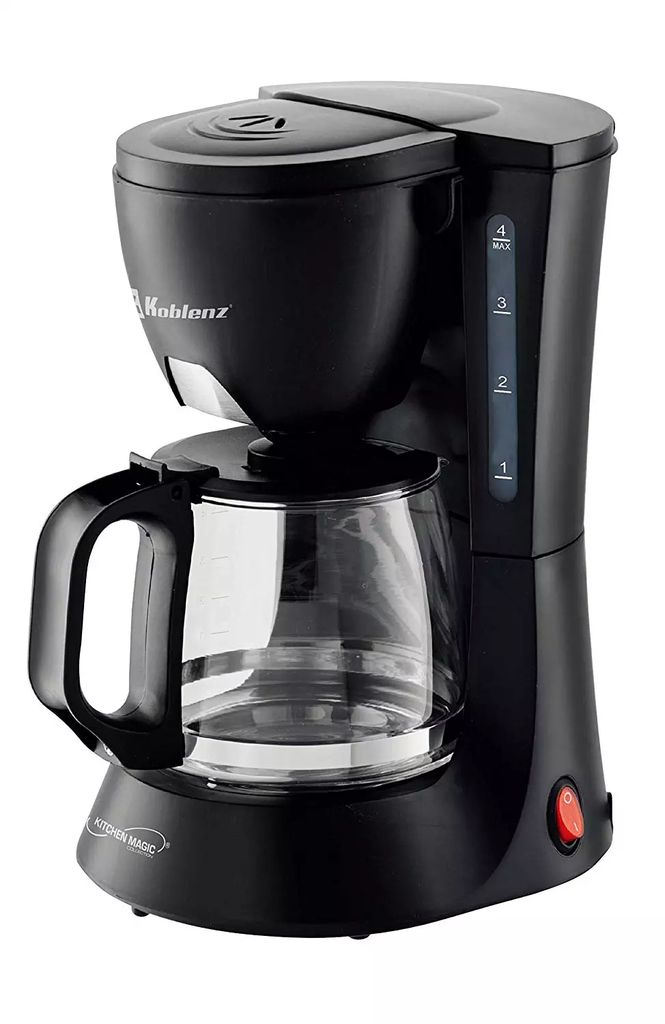 CAFETERA 600 W CAPACIDAD 600 ML FILTRO LAVABLE FUNCION ANTIGOTEO COLOR NEGRO, KOBLENZ