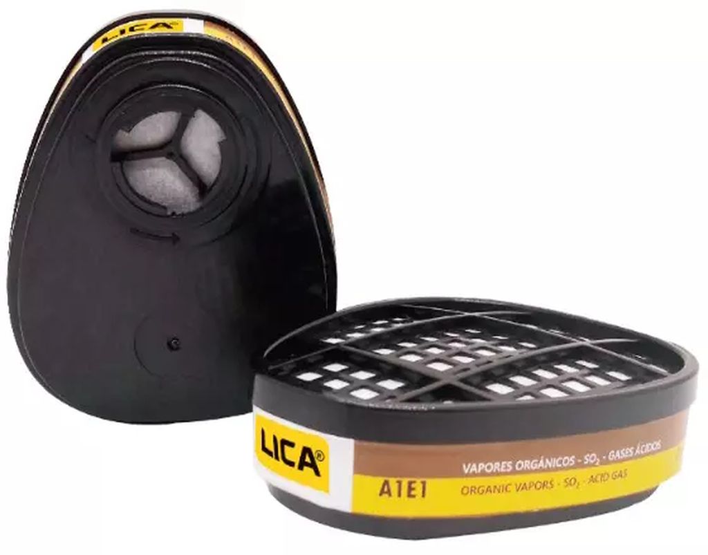 CARTUCHOS PARA RESPIRADOR PARA VAPORES Y GASES ACIDOS (COMPATIBLE CON 3M), LICA