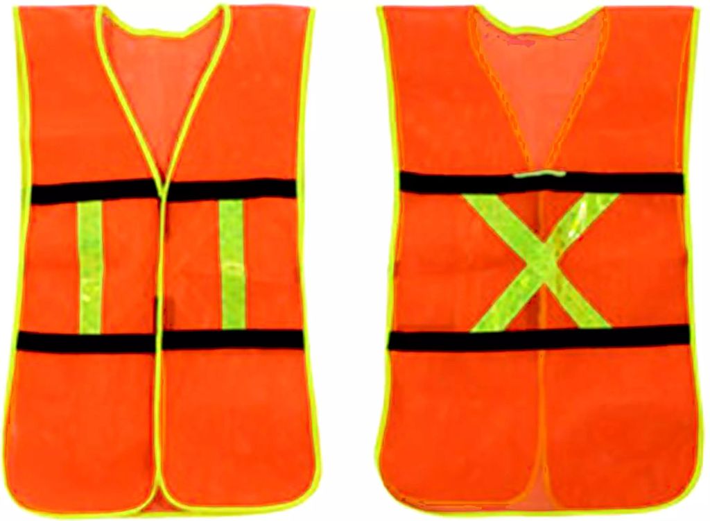CHALECO DE SEGURIDAD MALLA REFLEJANTES ALTA VISIBILIDAD CON RESORTE BROCHE AL FRENTE NARANJA, LICA