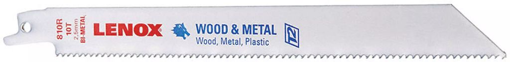 SEGUETA PARA SIERRA SABLE BIMETALICA 08" X 3/4" X 0.050" 10 DPP PARA METAL (810R), LENOX