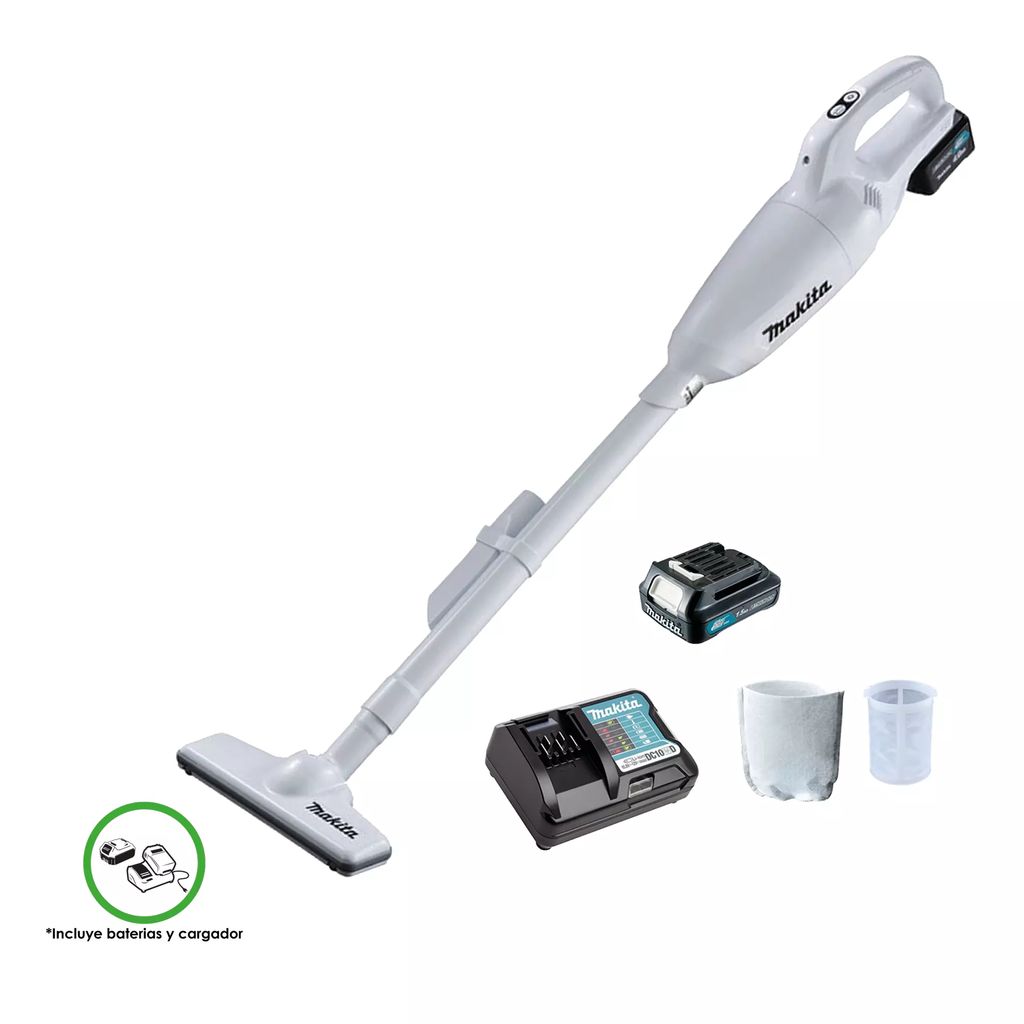 ASPIRADORA INALAMBRICA 12 V 600 ML 1.2M3/MIN 4.4 KPA LUZ LED CON BATERIA+CARGADOR ACCS, MAKITA