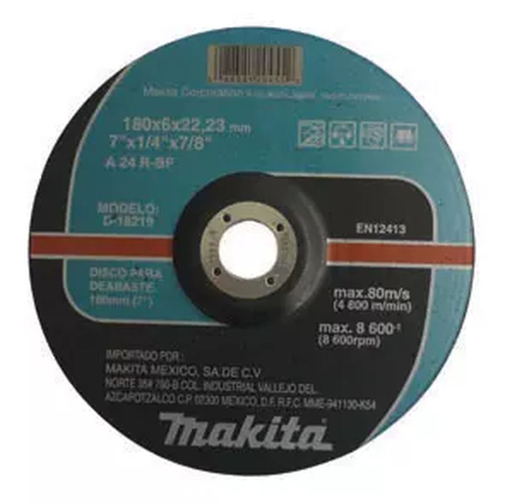 DISCO T-27 7"X1/4"X7/8" PARA DESBASTE DE METAL, MAKITA