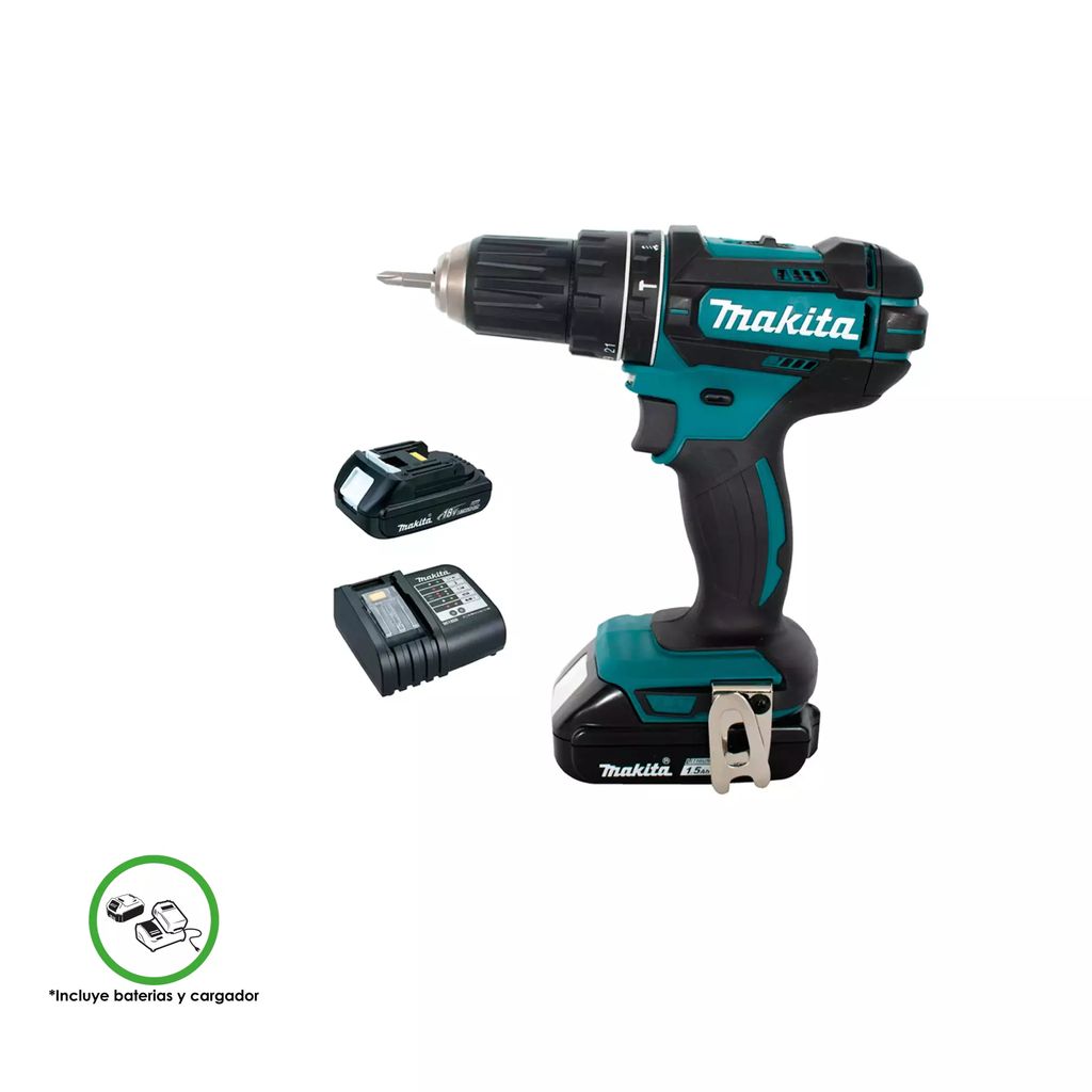 ROTOMARTILLO ATORNILLADOR 1/2" 18V VVR 0-600 0-1900RPM LI-ION CON 2BAT 15AH+CARG C/LUZ FRENO MALETIN, MAKITA
