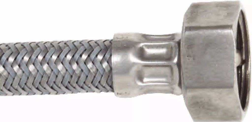 MANGUERA PARA WC FLEXIBLE DE ACERO INOXIDABLE/POLIPROPILENO 100CM SALIDA 1/2"X1/2" (POLIACERO), MIBER